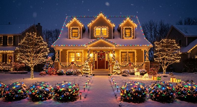 Christmas Lights Hanging in Alpharetta, GA