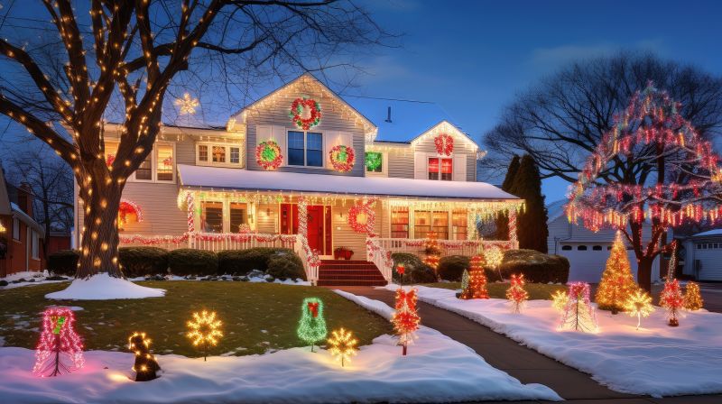 Holiday Lights Hanging in Alpharetta, GA