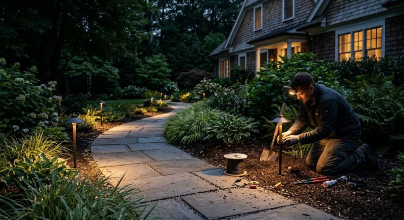 Walkway Lighting Installation in Overland Park, KS